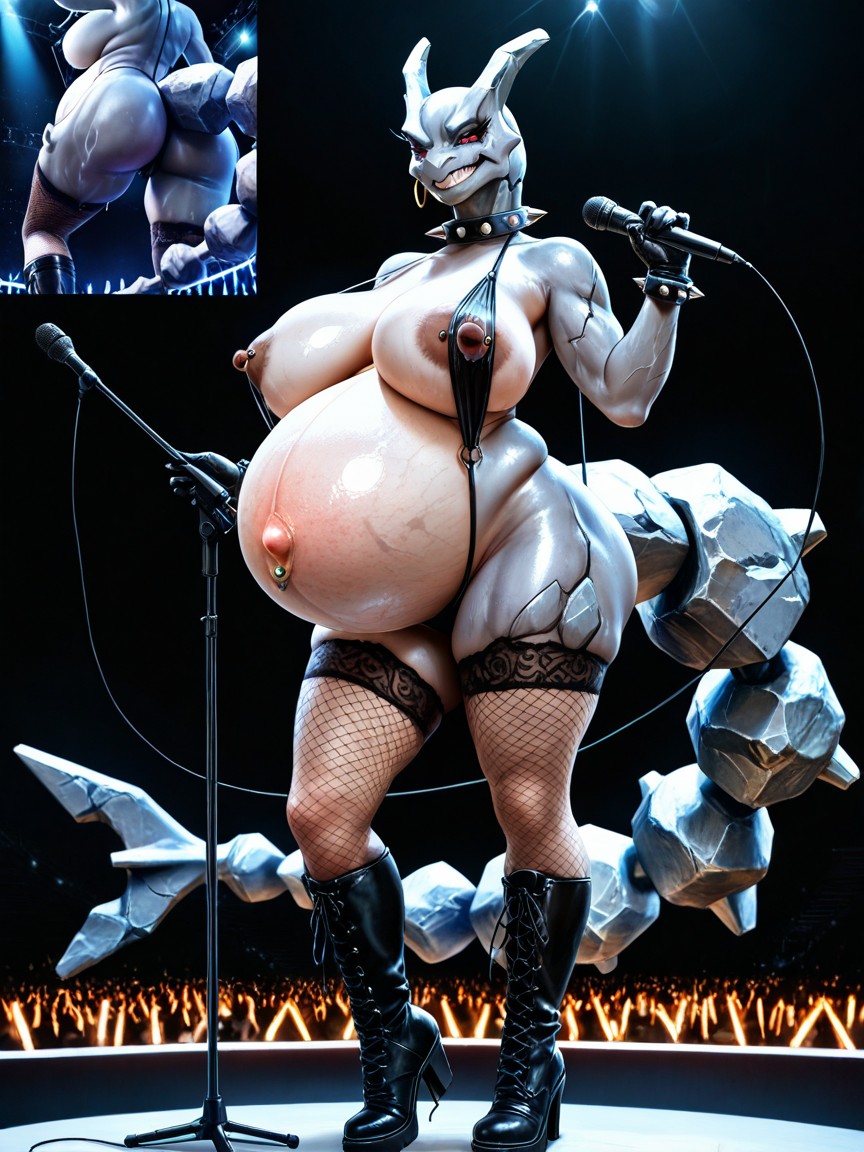 Red Eyes, Onix Pokemon, En El Escenario Hentai IA
