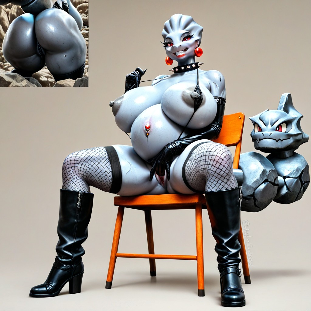 Female Masturbation, Female Onix From Pokemon, Perky Breasts Hentai AI Porn