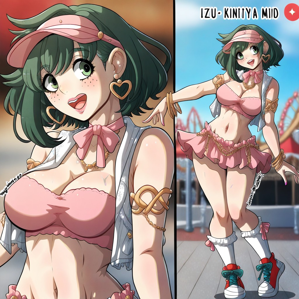 Pink And White Outfit, Super Snatched Waist, Perfect Thighs Hentai IA