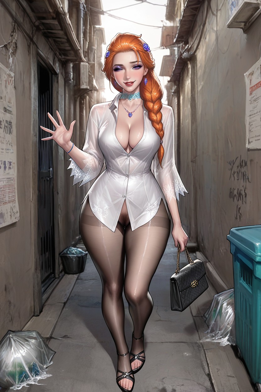 Voluptuous, Big Charming Eyes, In Alley Hentai IA