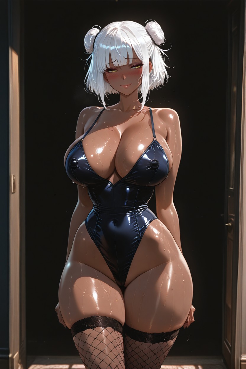 Blush, Huge Hard Thighs, Body In Frame Hentai AI Porn