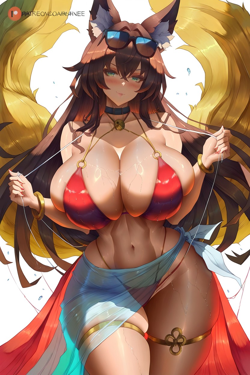 Medium Ass, Voluptuous Body, Extremely Heavy Breasts Hentai AI Porn