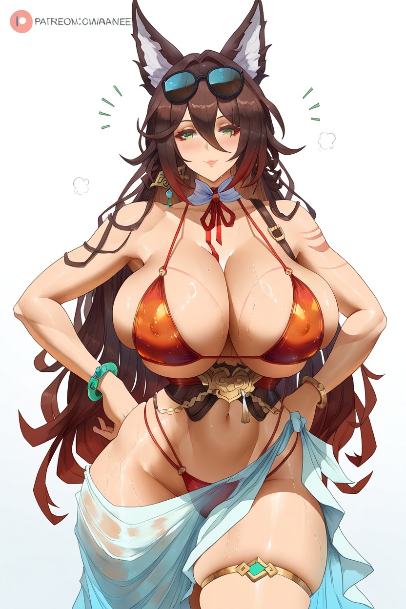 Wide Hips, Skindentation, Huge Breasts Hentai AI Porn