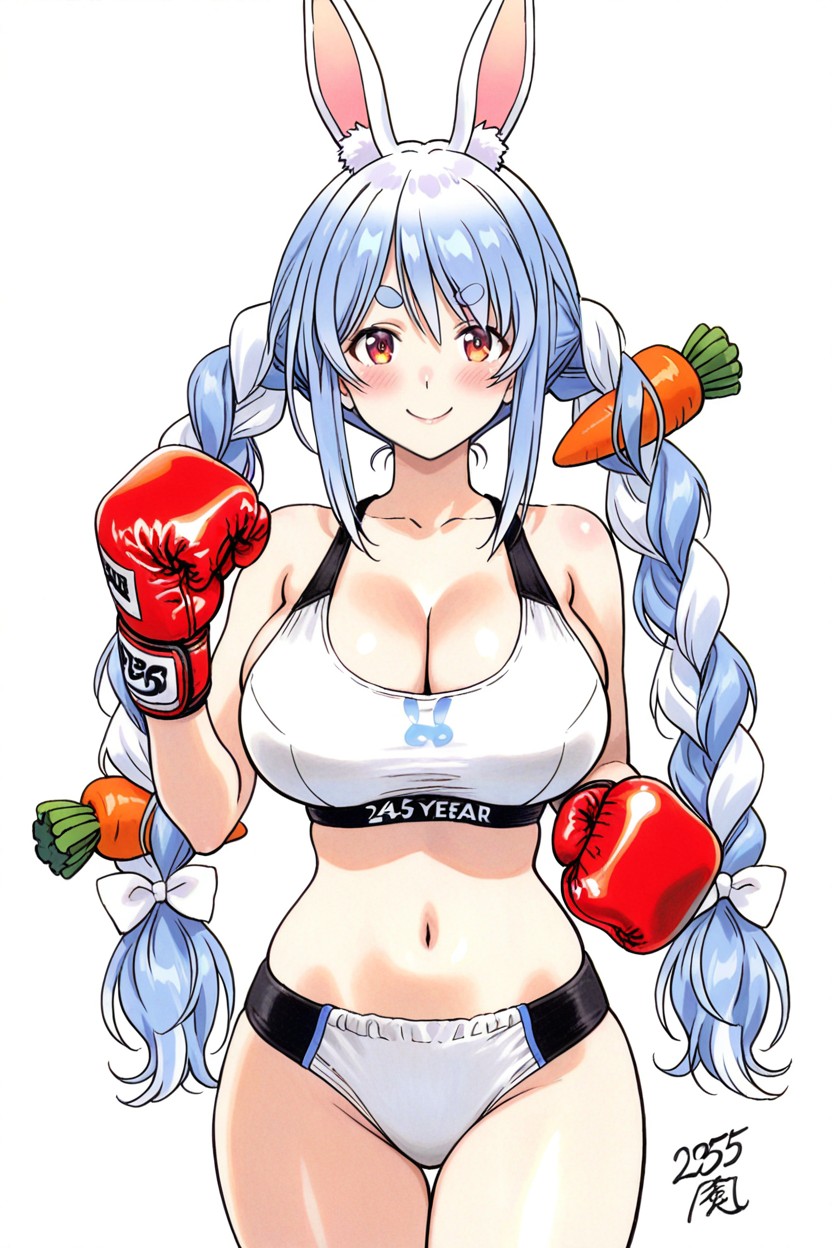 Blue Hair, Ears, Huge Breasts Hentai IA