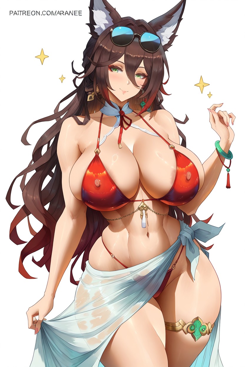 Tingyun, Emerald Green Eyes, Medium Ass Hentai AI Porn