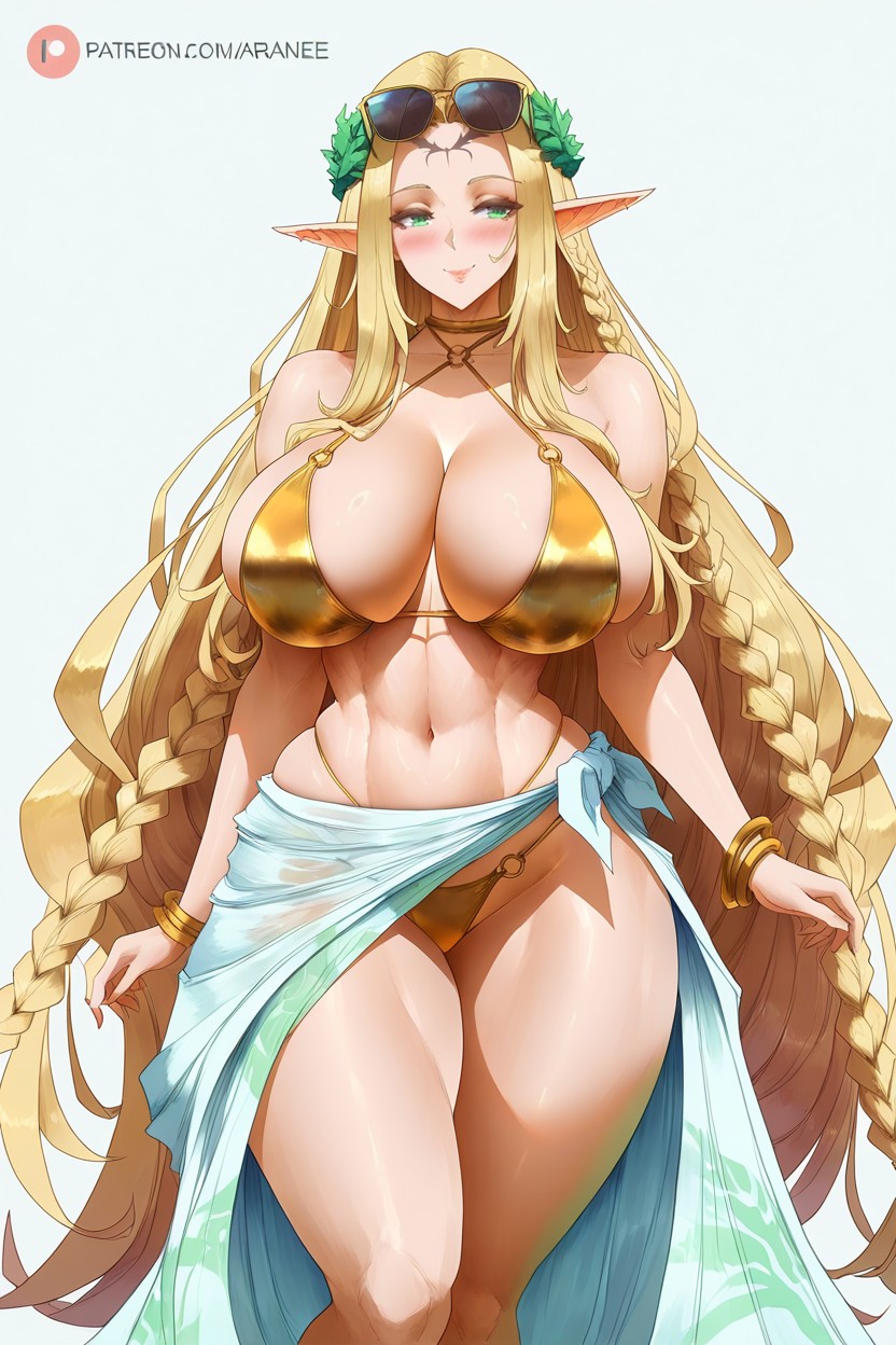 Gentle Curve To The Belly, Open Hair, Beautiful Face Hentai AI Porn