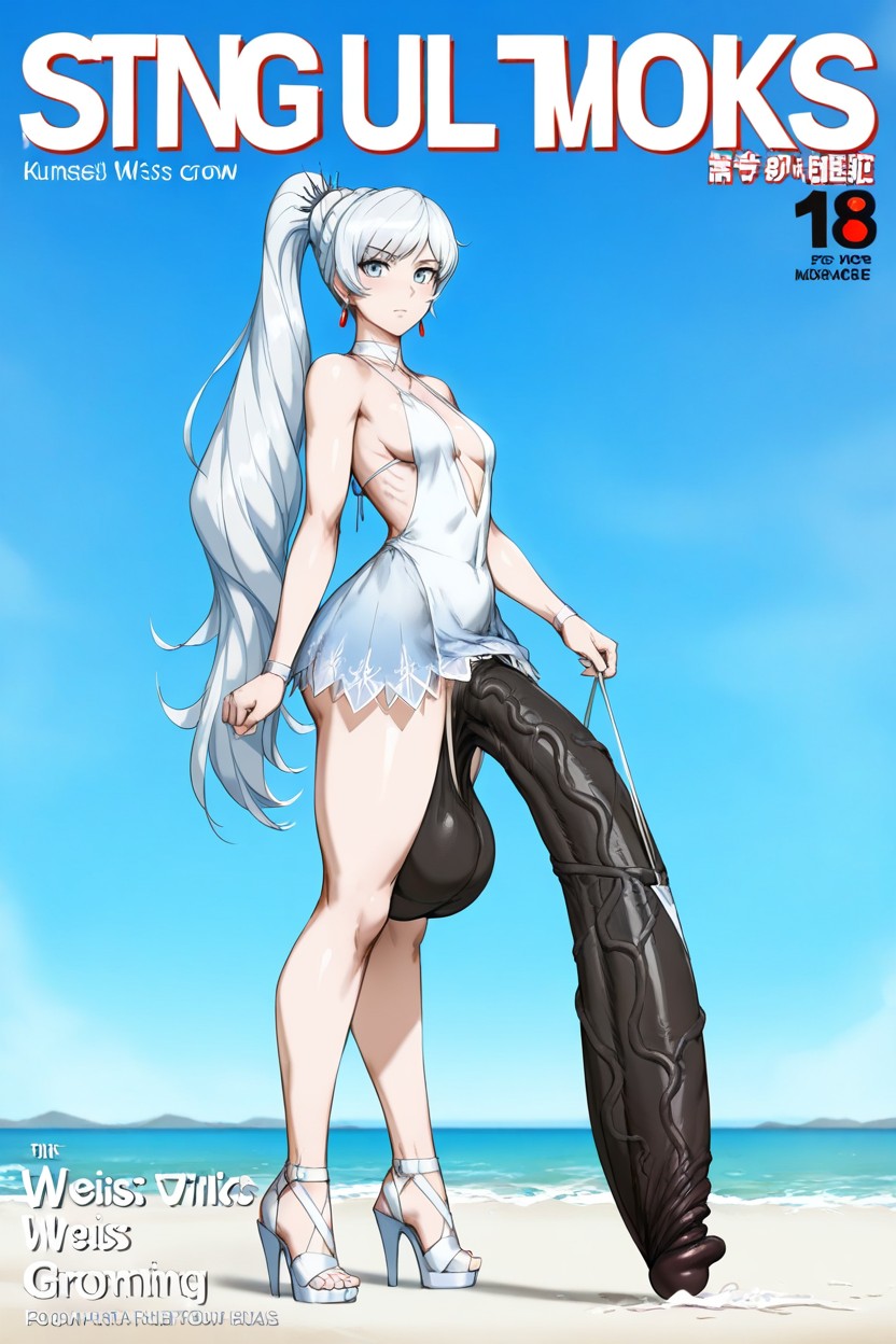Over Hyper Inclined Bimbo Heels, Cock Darker Than Body, Gigantic Hyper Sagging Testicles Hentai IA