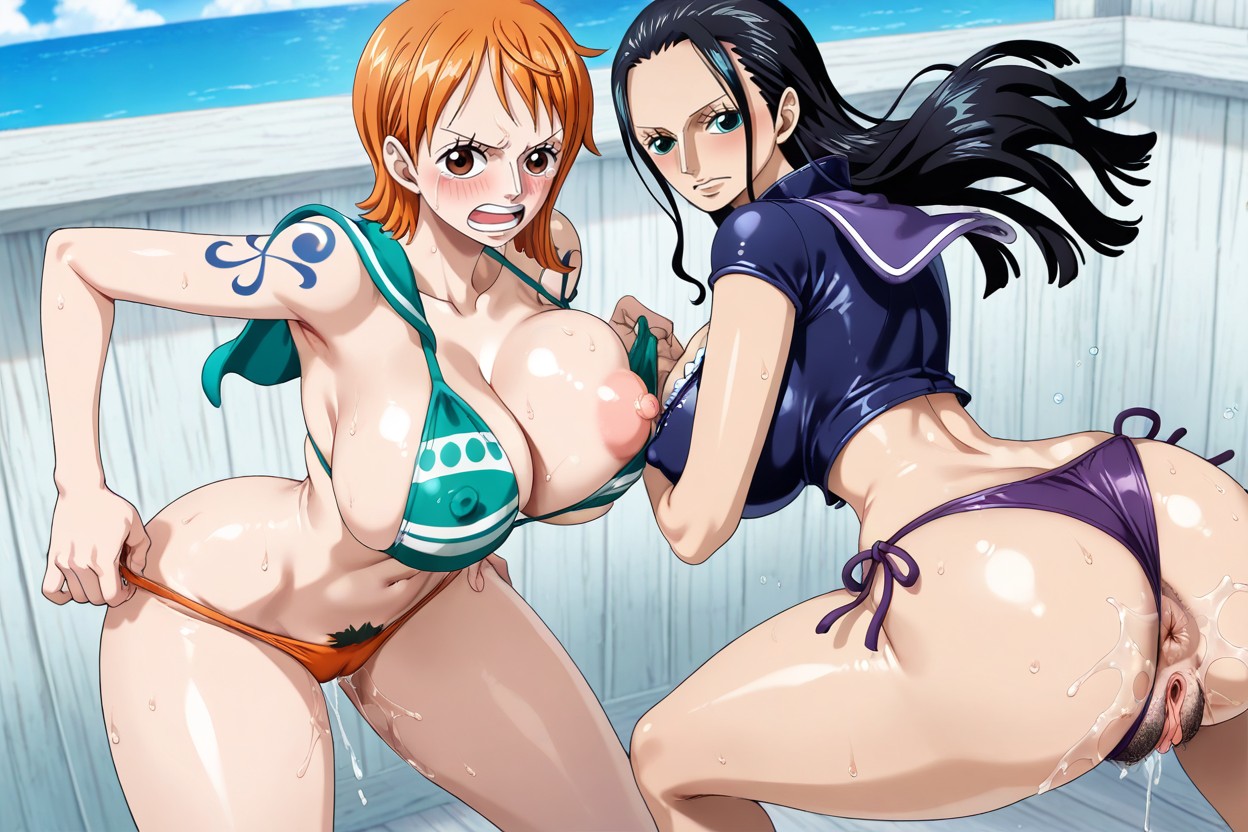 Very Thick Pubic Hair, Sunshine, See-through Bikini Hentai AI Porn