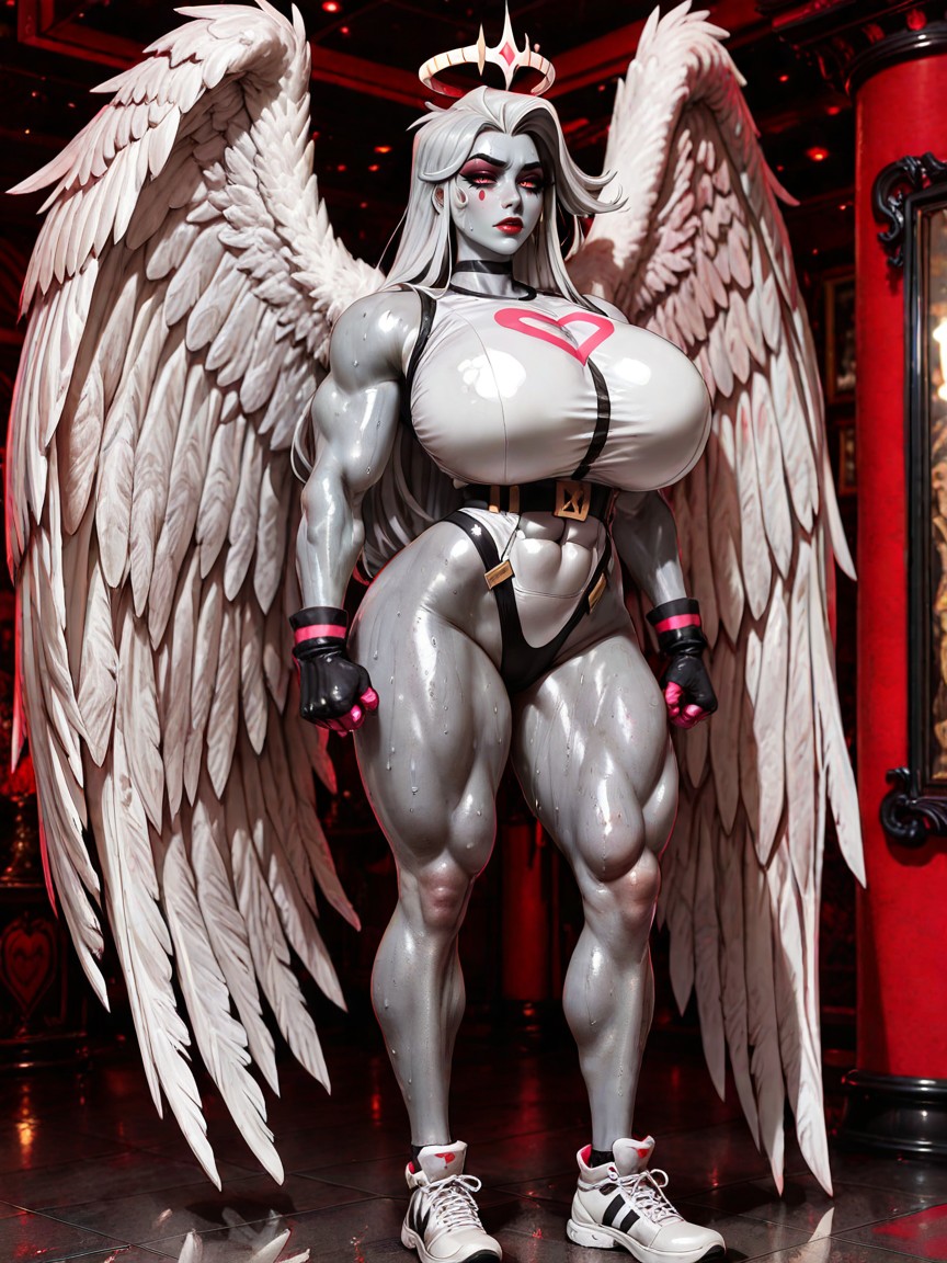 Multiple Huge Wings, White Hair, Angel Hentai AI Porn