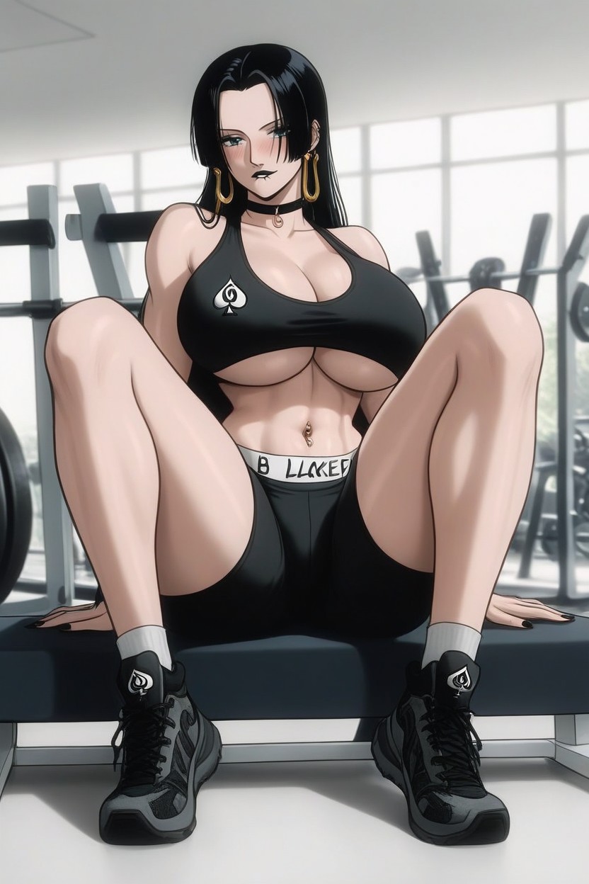 Gym, Black Makeup, Cleavage Hentai AI Porn
