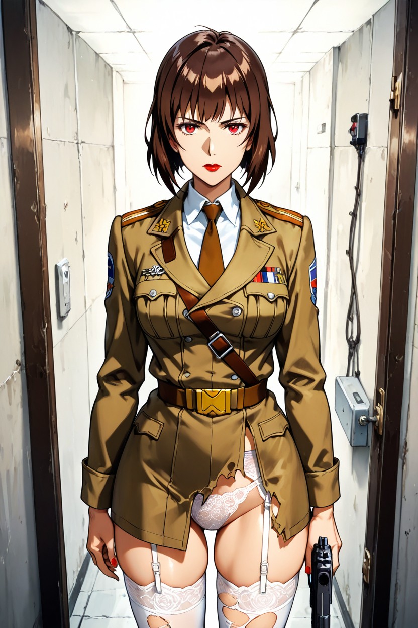 Brown Neck Tie, Short Length, Small Ass Hentai AI Porn