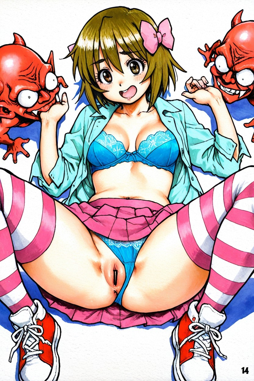 Azumanga Daioh Art Style, Open Mouth, Sneakers Hentai AI Porn