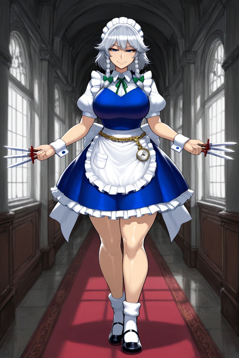 Blue Eyes, Frilled Dress, Standing Hentai AI Porn