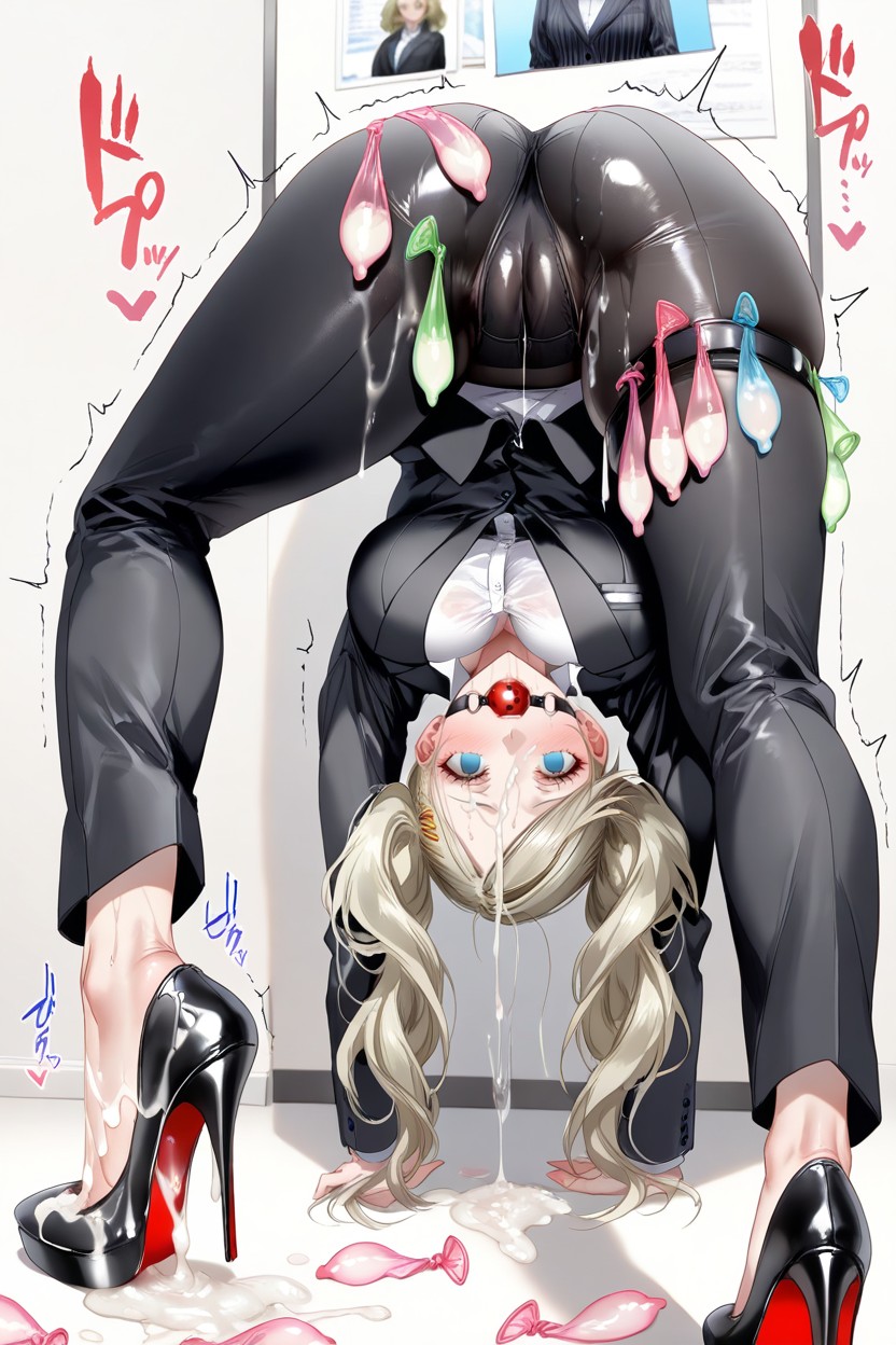 Woman Trembling With Sexual Climax, Drooling, Rear View Hentai AI Porn