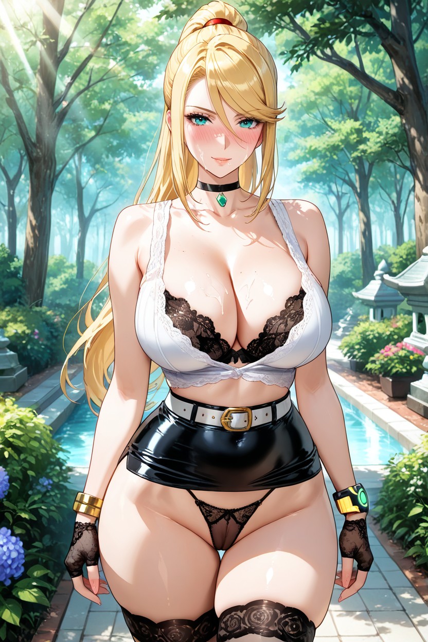 Rings, Blushing, Visible C-string Hentai AI Porn