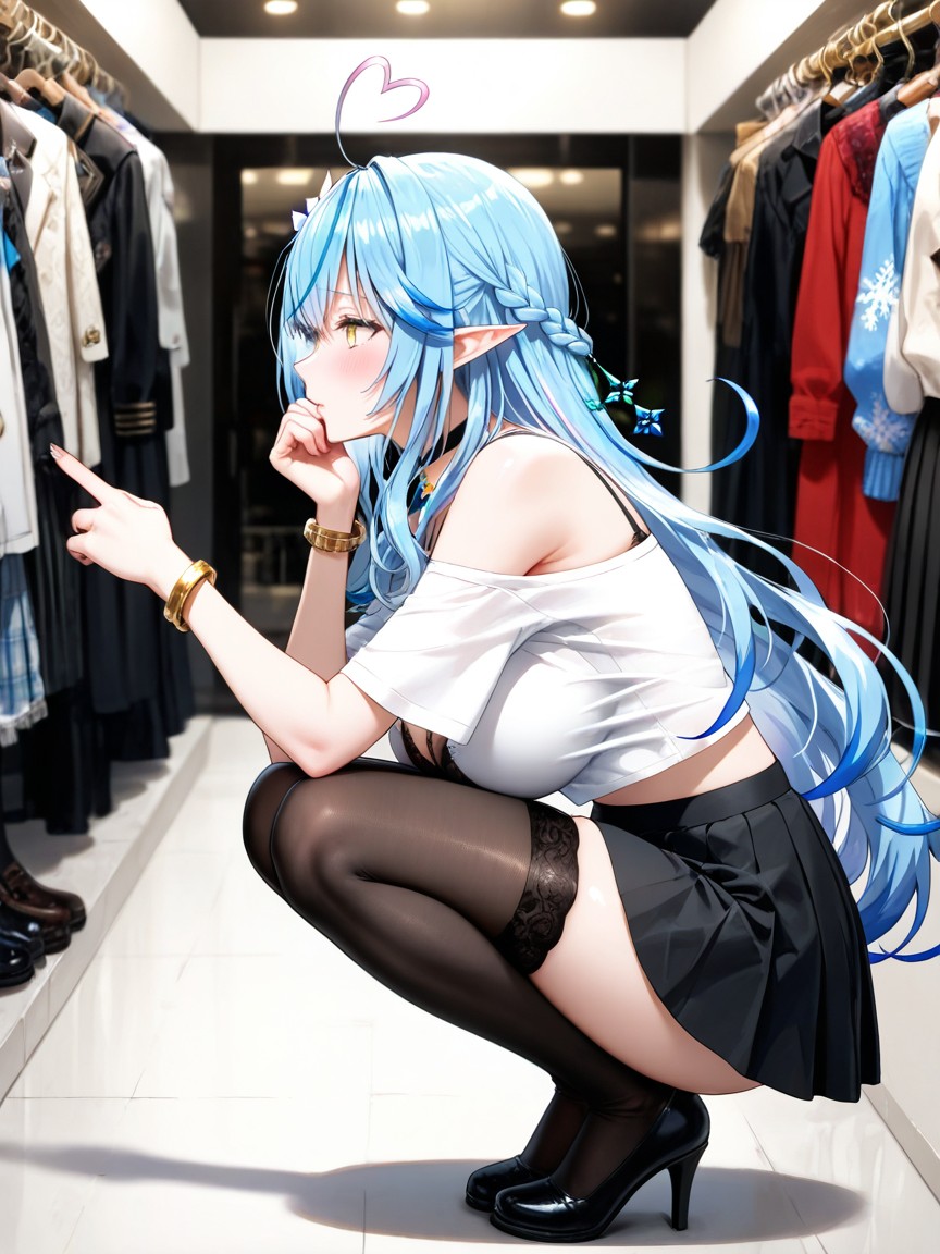 Crop Top Overhang, Uncensored, Medium Breast Hentai AI Porn