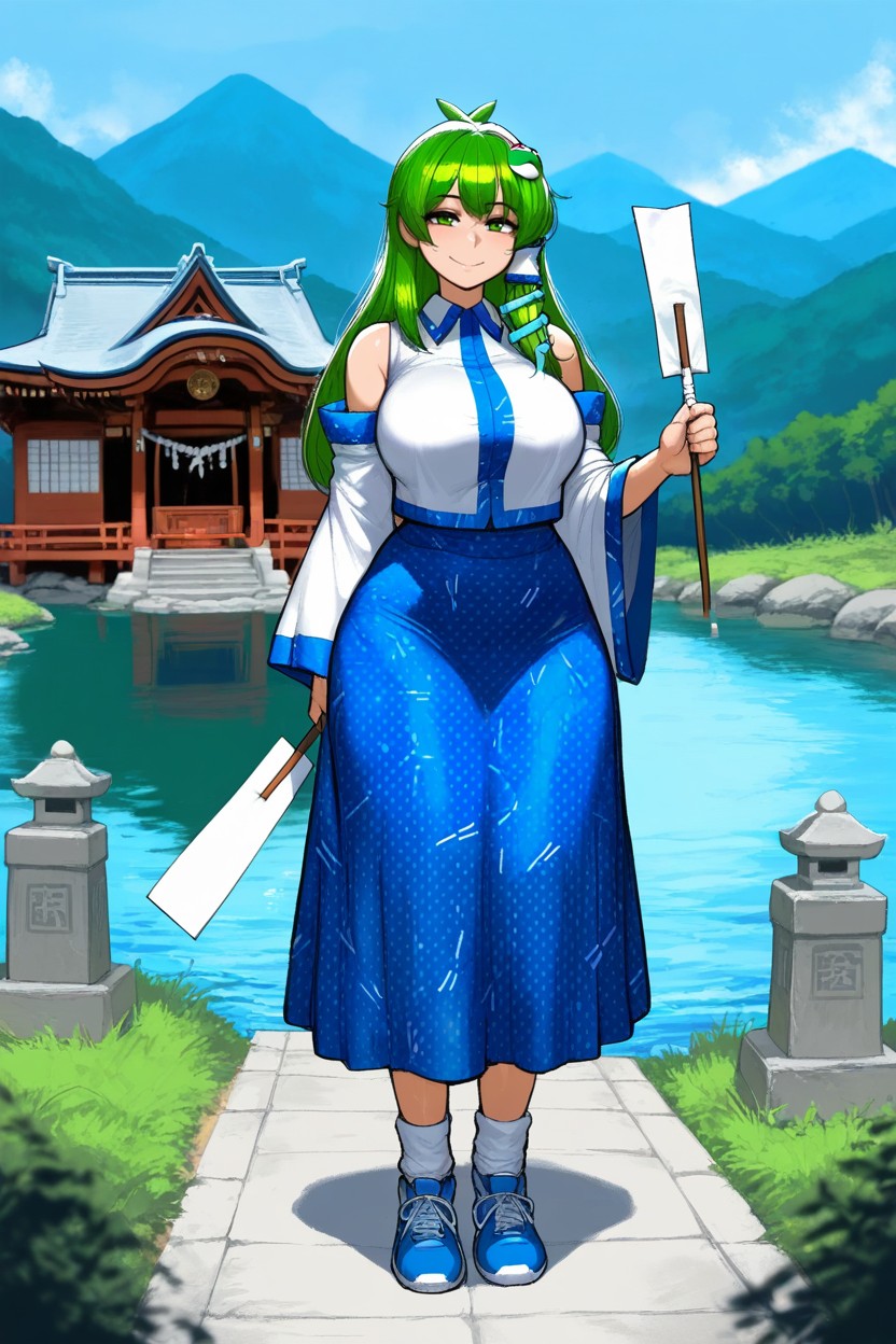 River, Holding Gohei, Thick Hentai AI Porn