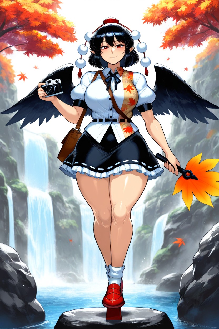 Red Hat, Frilled Skirt, Ribbon-trimmed Skirt Hentai AI Porn