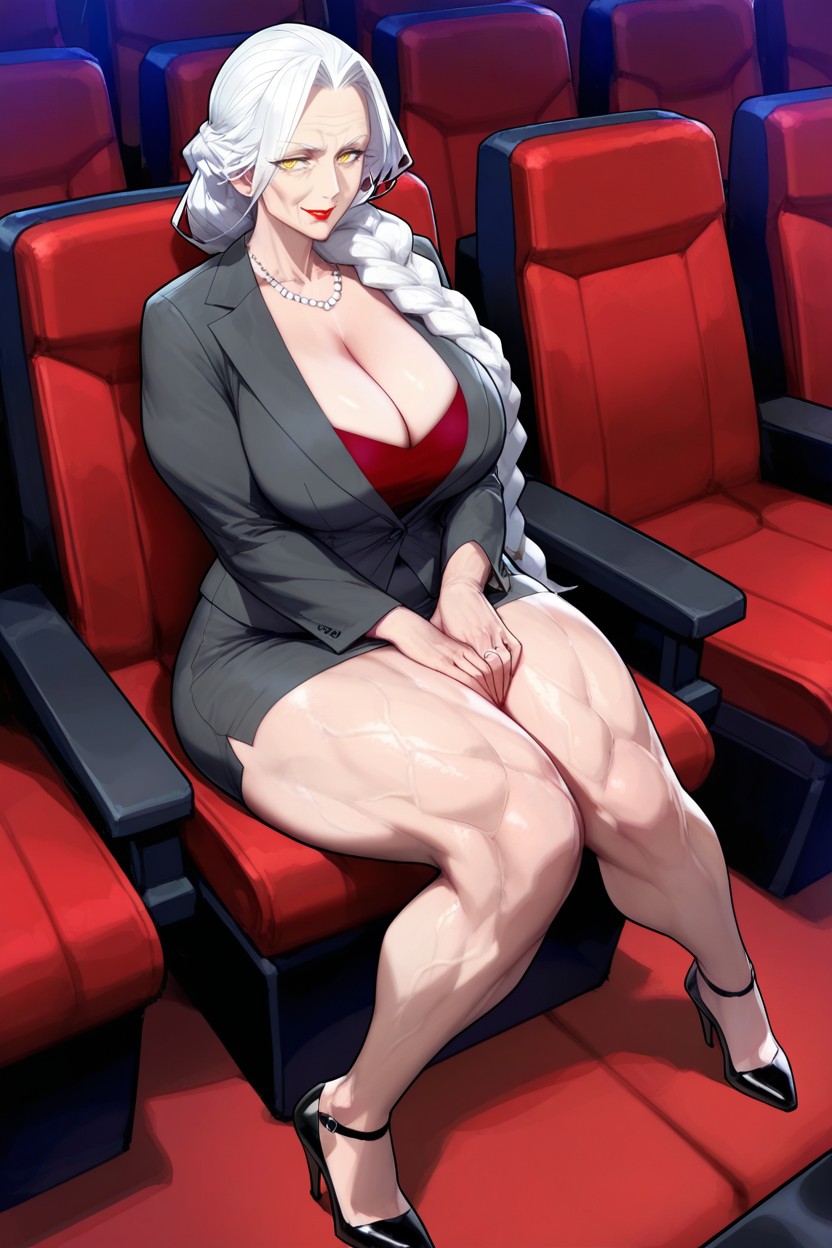 Cleavage, Movie Theater Background, 70+ Hentai AI Porn