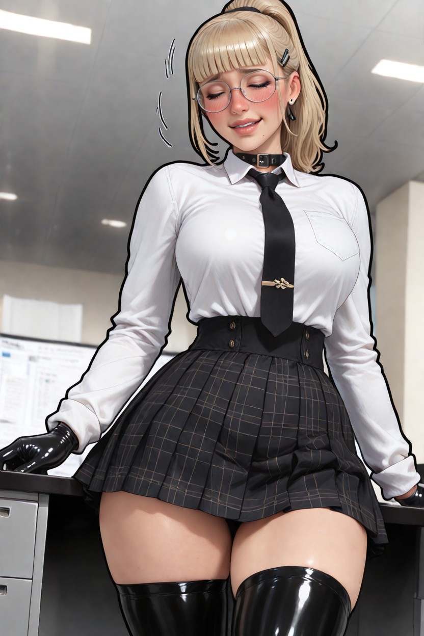 High Resolution, Hair In A High Ponytail With Blunt Bangs And Hair Clip, Moaning Hentai AI Porn