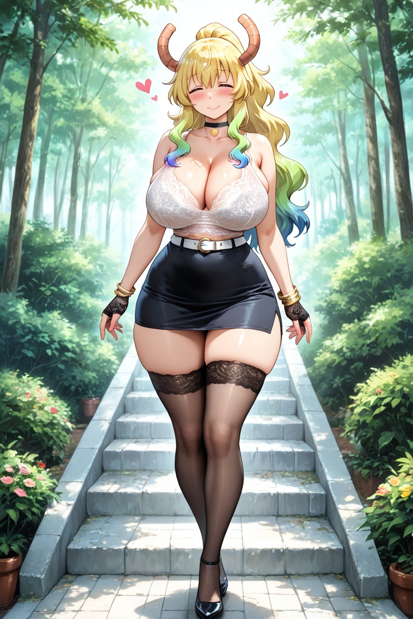Full Body, Standing Facing The Viewer, Fingerless Lace Gloves Hentai AI Porn