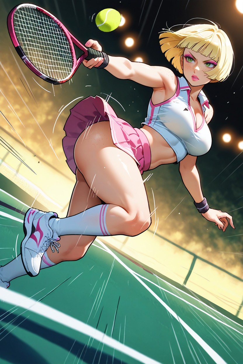 Straight Hair, Midriff, Detailed Hentai AI Porn