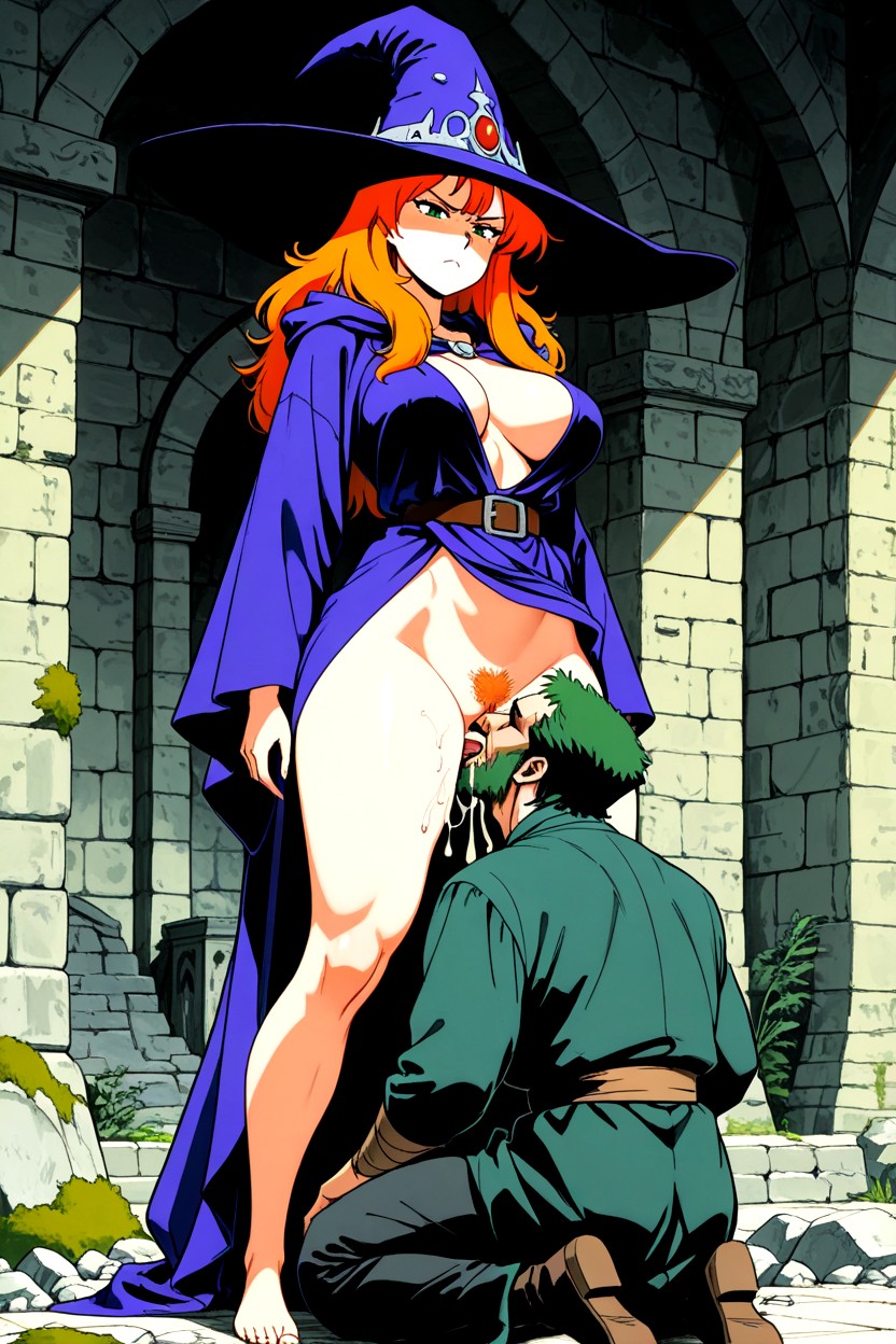 Wearing Intrincate Mage Robes, Thick Thighs, Broken Stones Hentai AI Porn