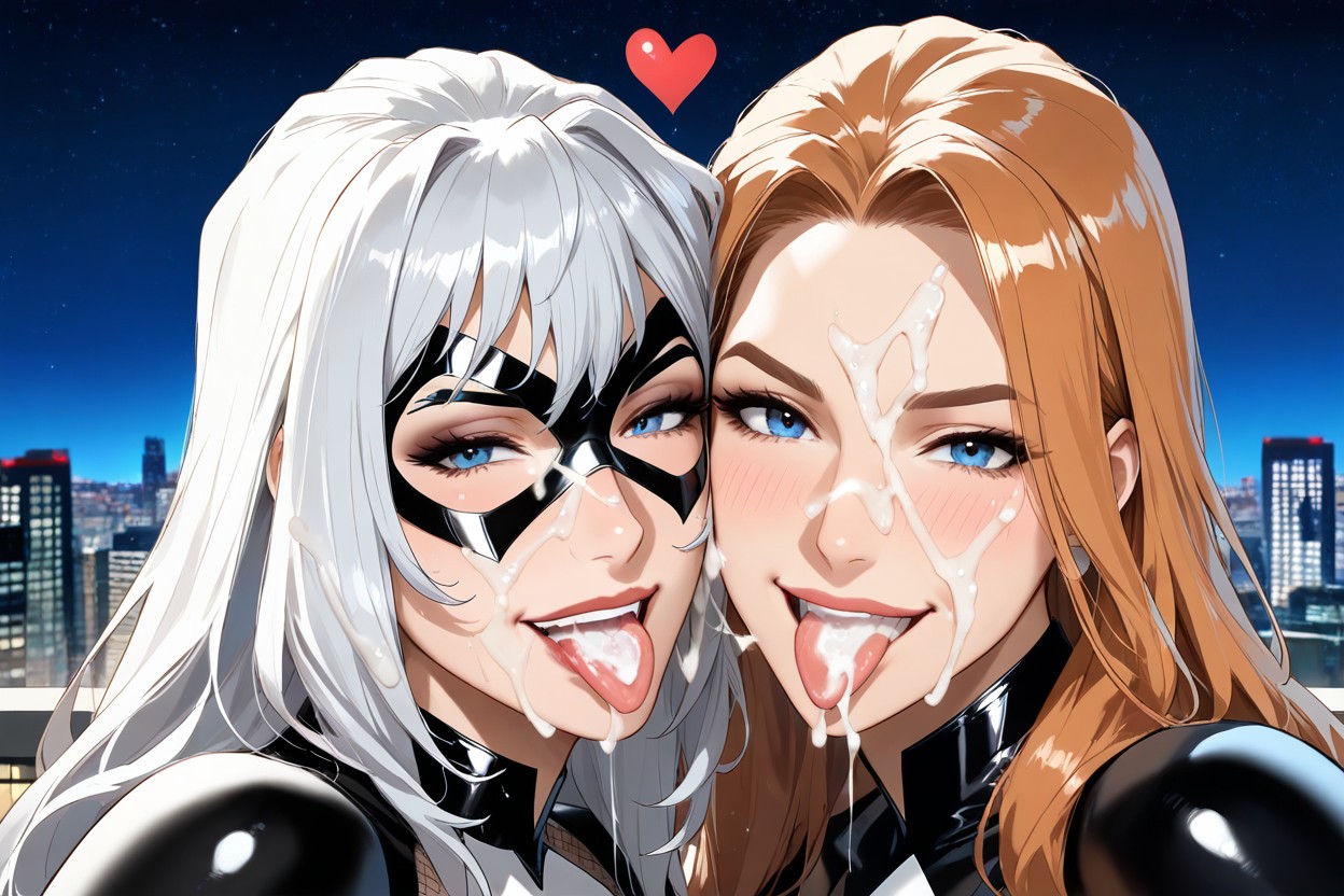 Face Covered In Cum, 2 People, Close Up Hentai AI Porn