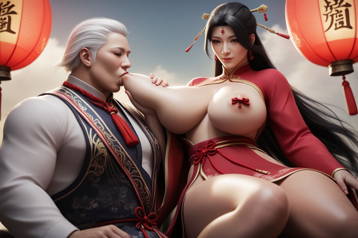 Beautiful Female Cultivator With Authentic Chinese Facial Features And East Asian Appearance, Ribbon-like Sleeves, Chinese Hentai AI Porn