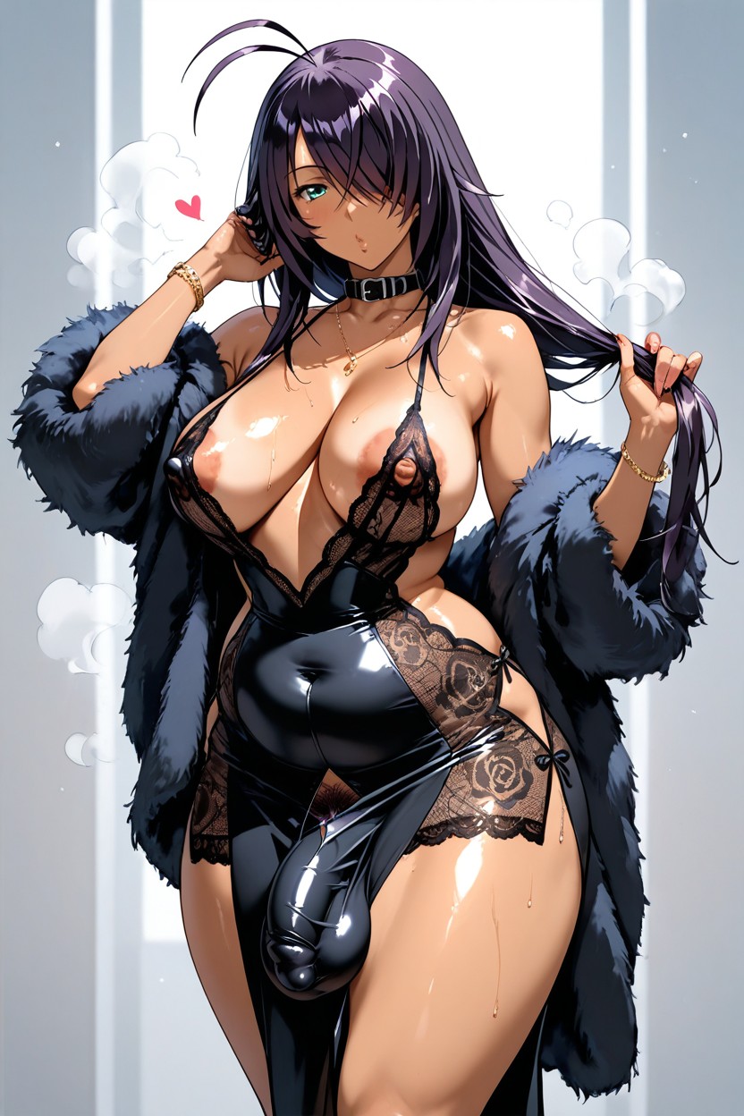 Belly Piercing, Solo, Heart Ahoge Hentai AI Porn