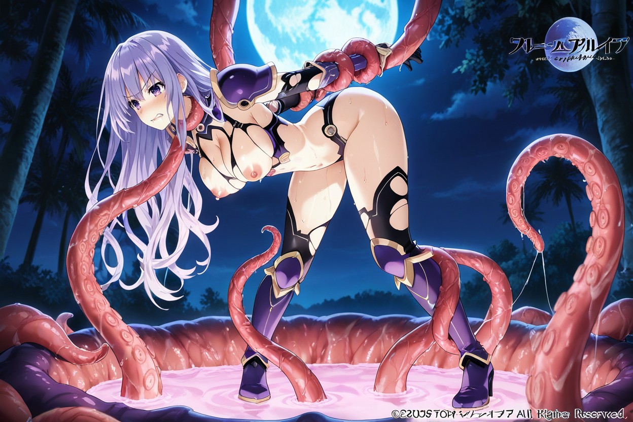 Tentacles Restrained Her Arms, Tentacles Wrap Around Her Throat, Naval Exposed Hentai AI Porn