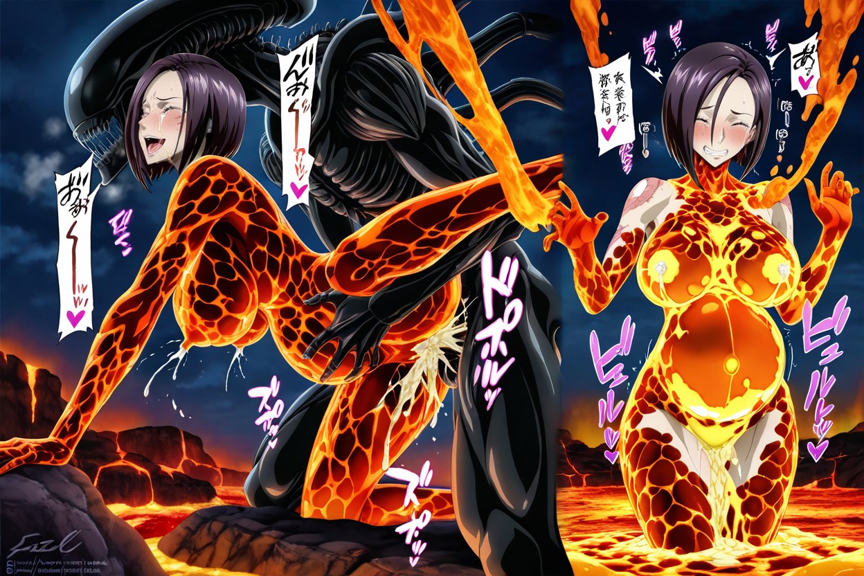 Lava Cum, Bounce Lines, Motion Lines Hentai AI Porn