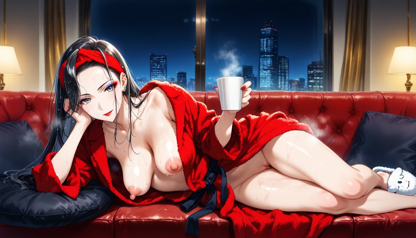 After Bath, Skinny, Side View Hentai AI Porn