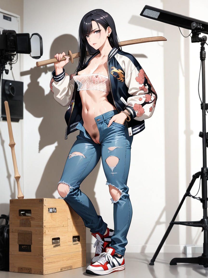 Softbox, One Hand On Pocket, Perky Breast Hentai AI Porn