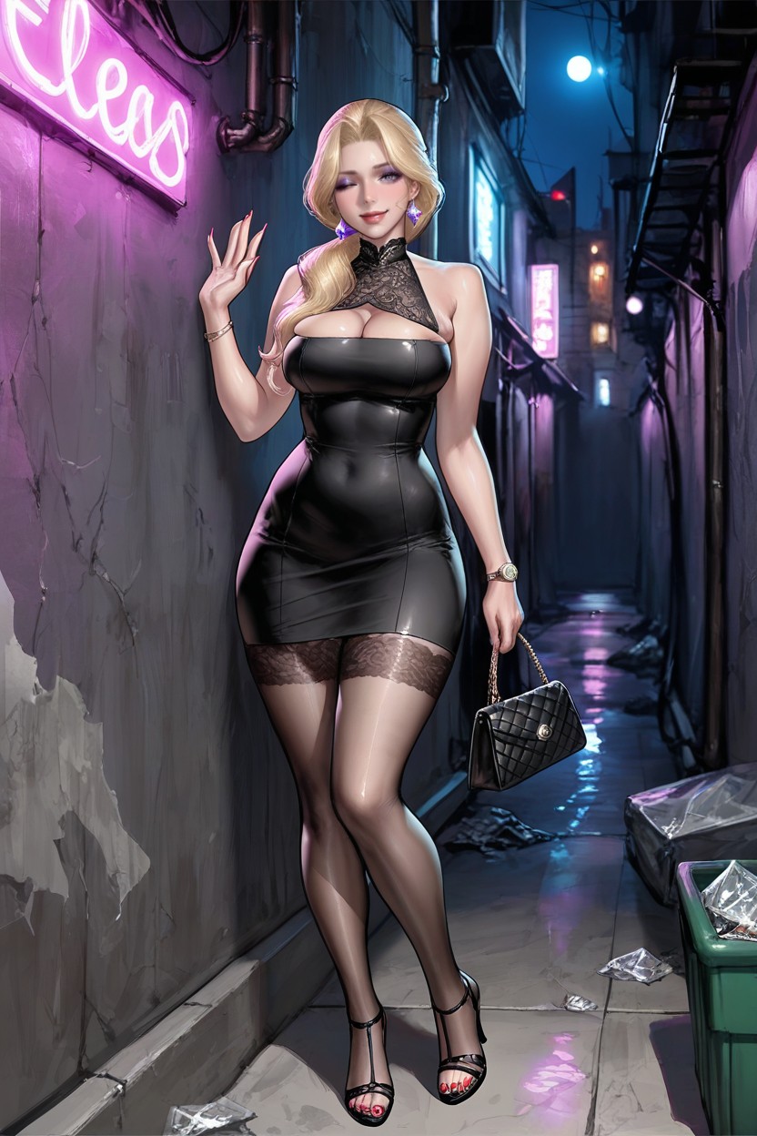 Midnight, Sparkling Gemstone Earrings, Winking At Viewer Hentai AI Porn