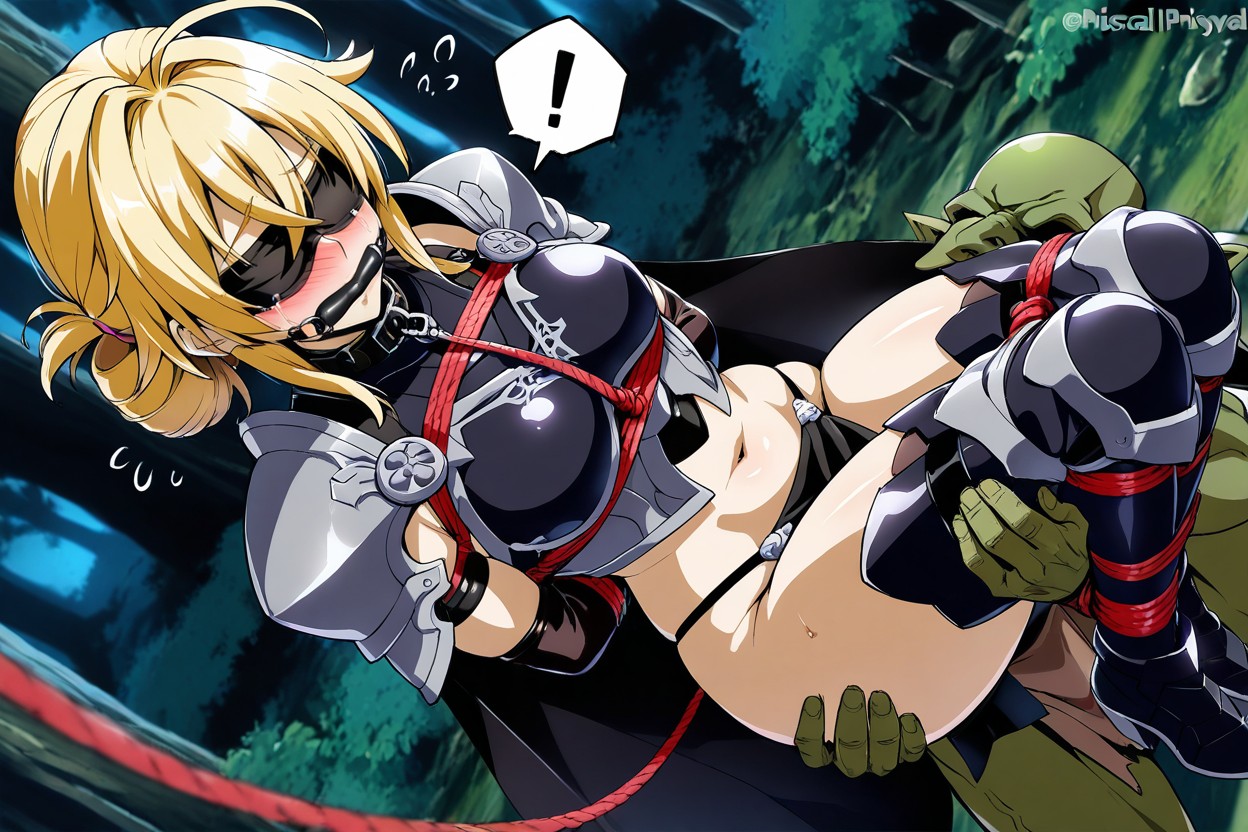 Female Taller Than Goblin, Small Breasts, Tired Face Hentai AI Porn