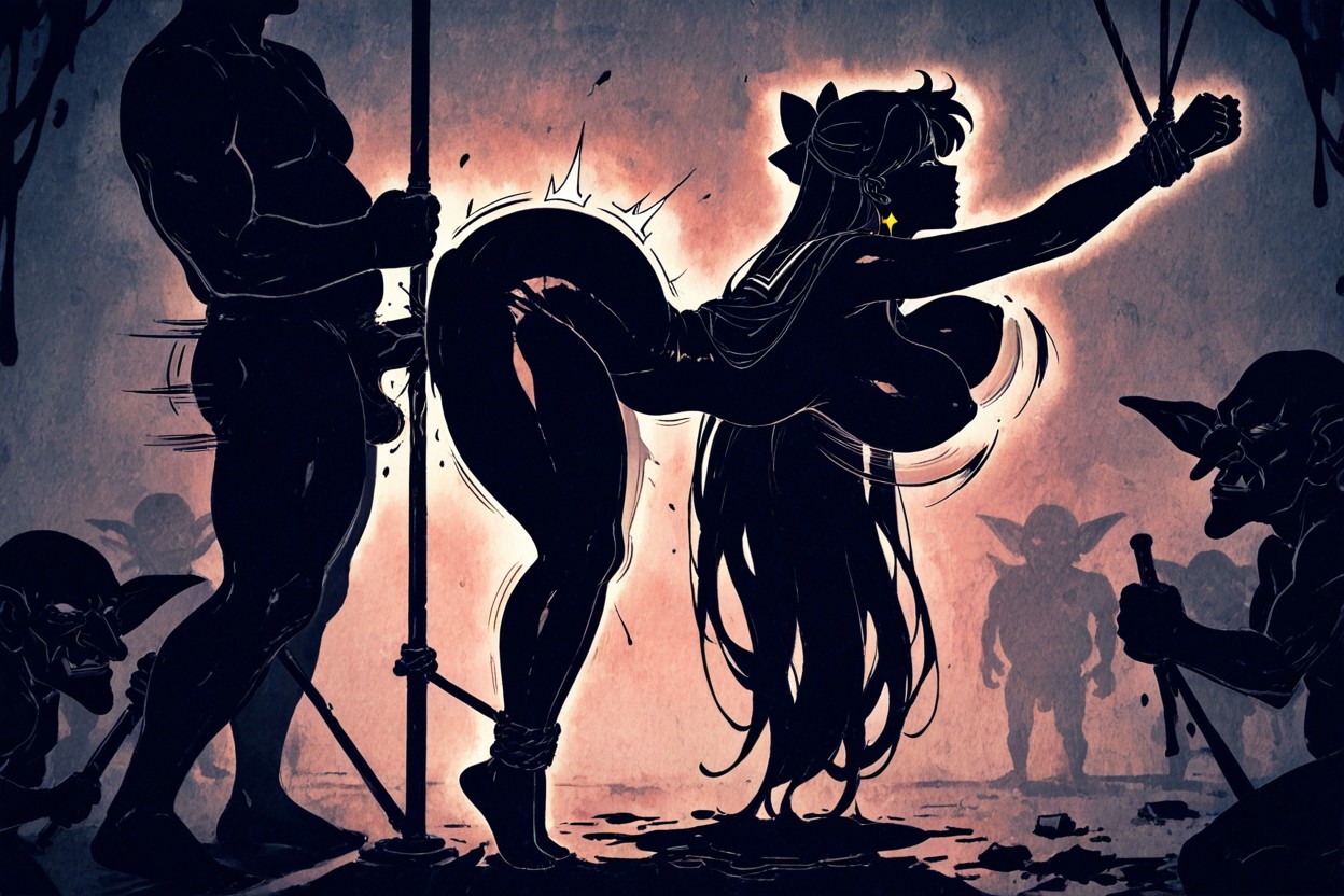 Backlit, Side View, Spitroast Hentai AI Porn