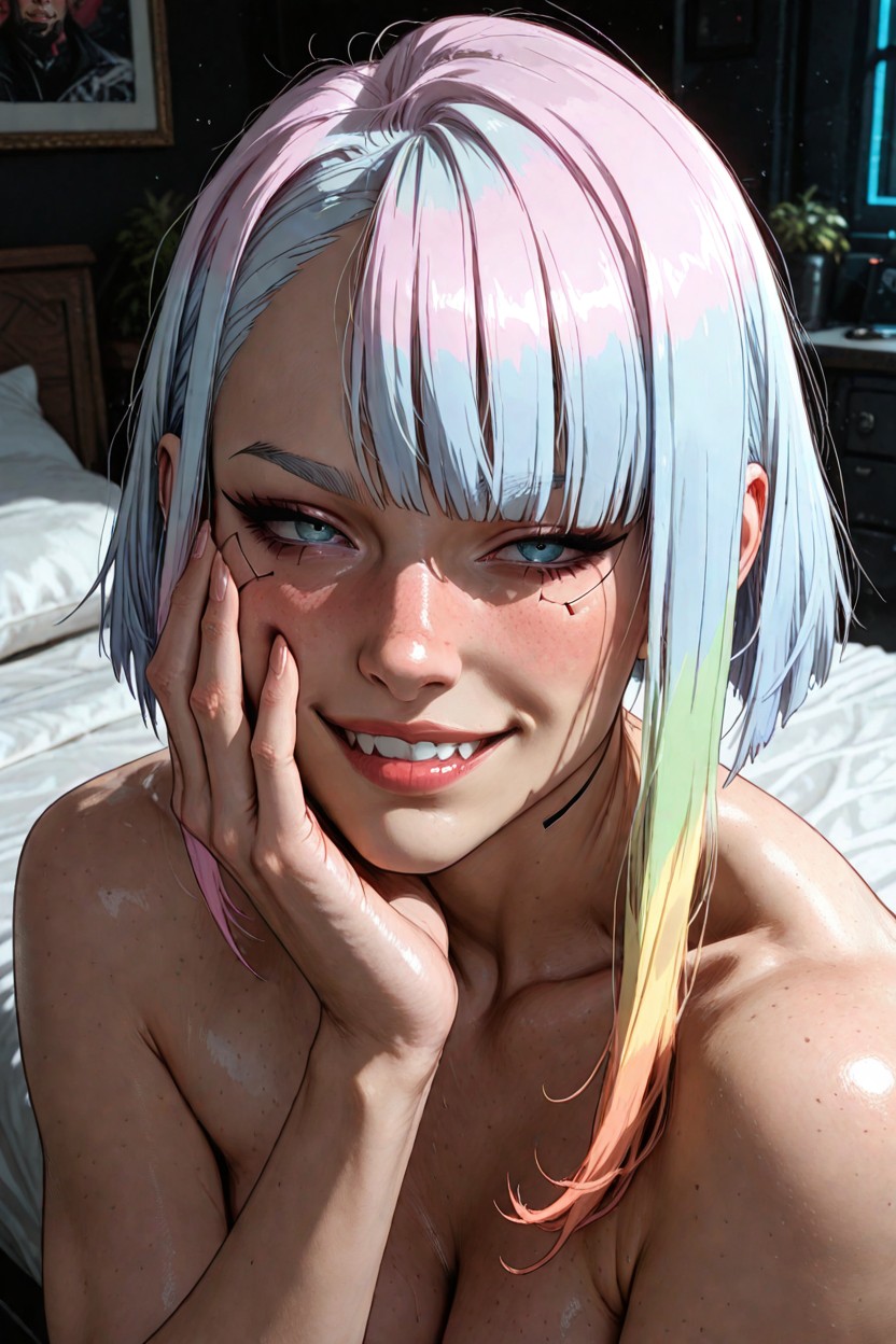 Portrait, Mouth Slightly Open, Blue Eyes Hentai AI Porn