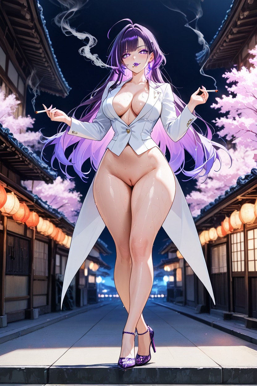 Shiny Skin, Glowing Mushrooms, Porcelaine White Smooth Skin Hentai AI Porn