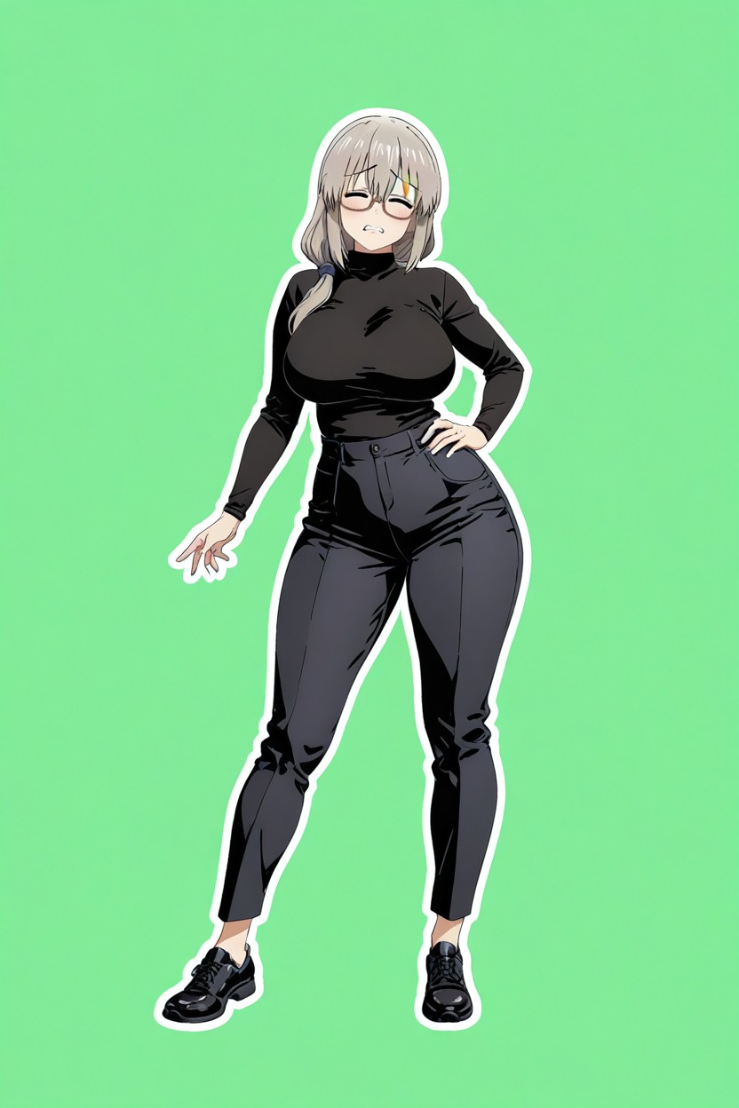 Black Long Sleeves, Standing Pose, Sharp Focus Hentai AI Porn