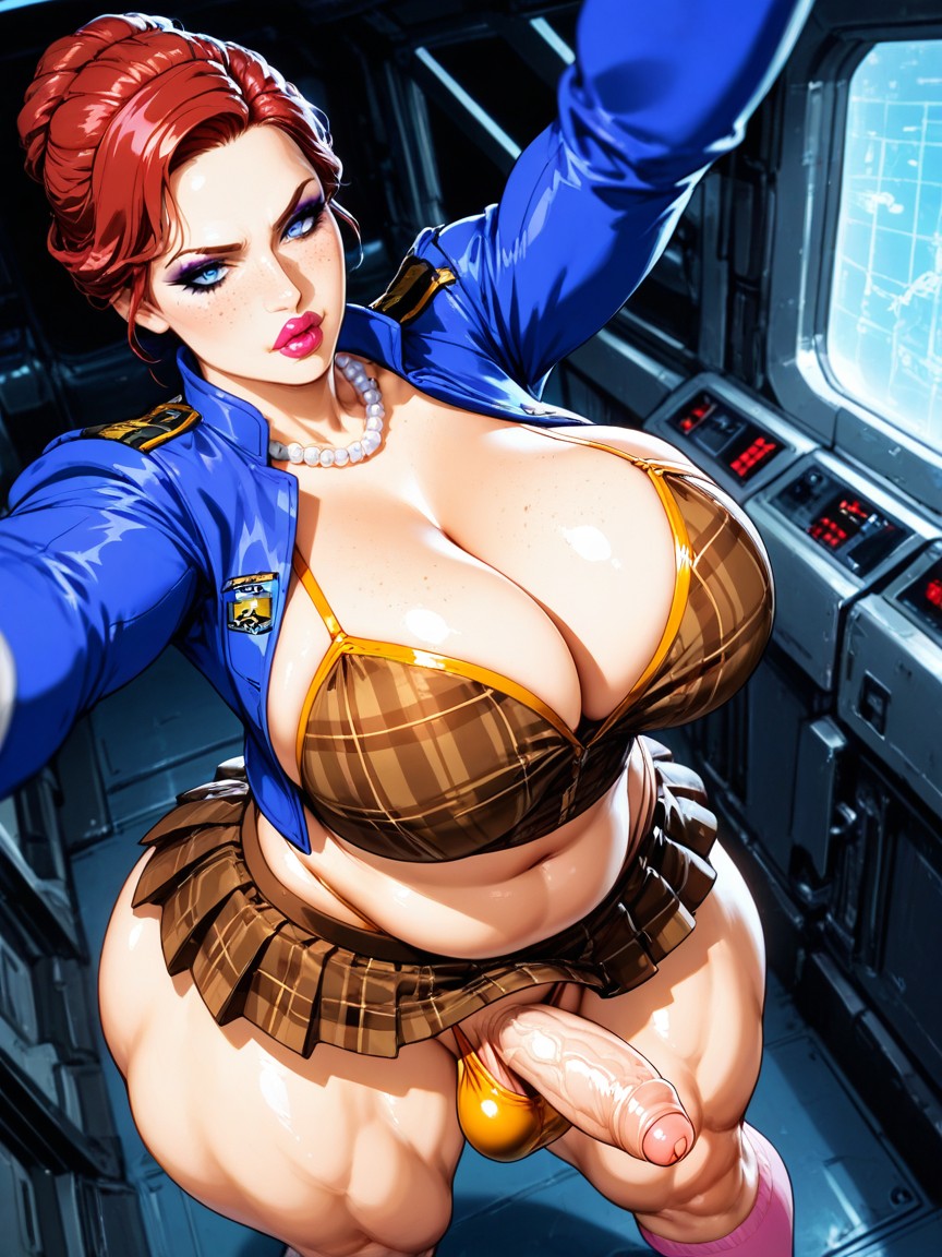 Standing, Sharp Look, Filled Lips Hentai AI Porn
