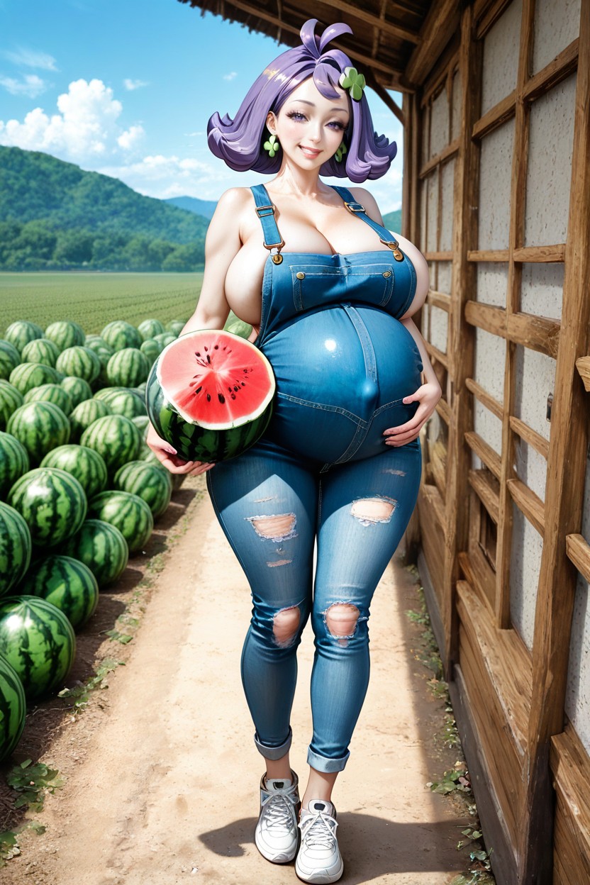 Happy, Pregnant, Gigantic Wide Round Belly Hentai AI Porn