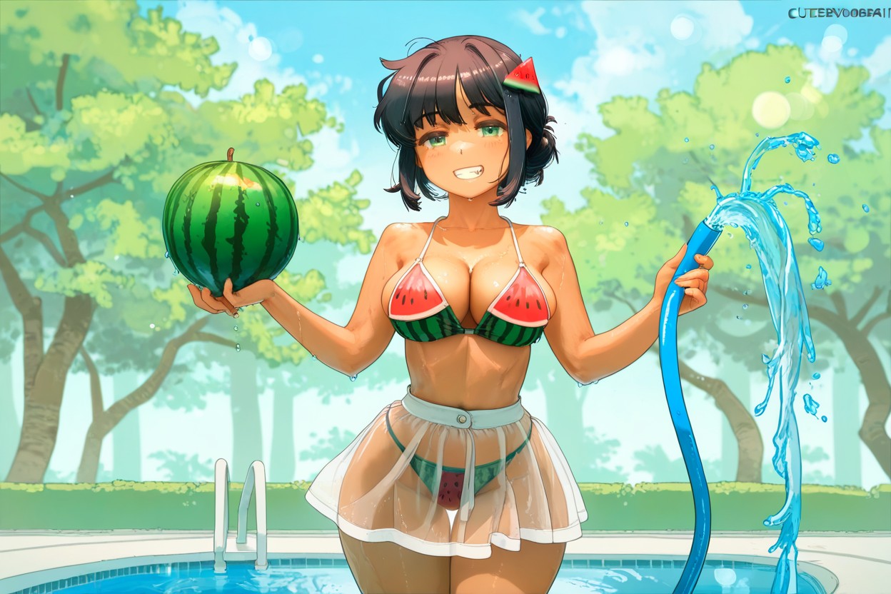 Thick Thighs, Confident, Outdoors Hentai AI Porn