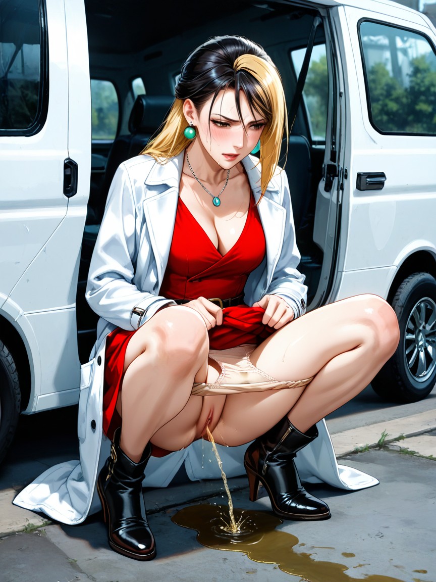 Detailed Crotch, Squatting, Puddle Hentai AI Porn