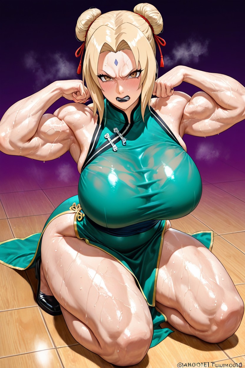 Tsunade From Naruto, Kneeling, Bust Shot Hentai AI Porn
