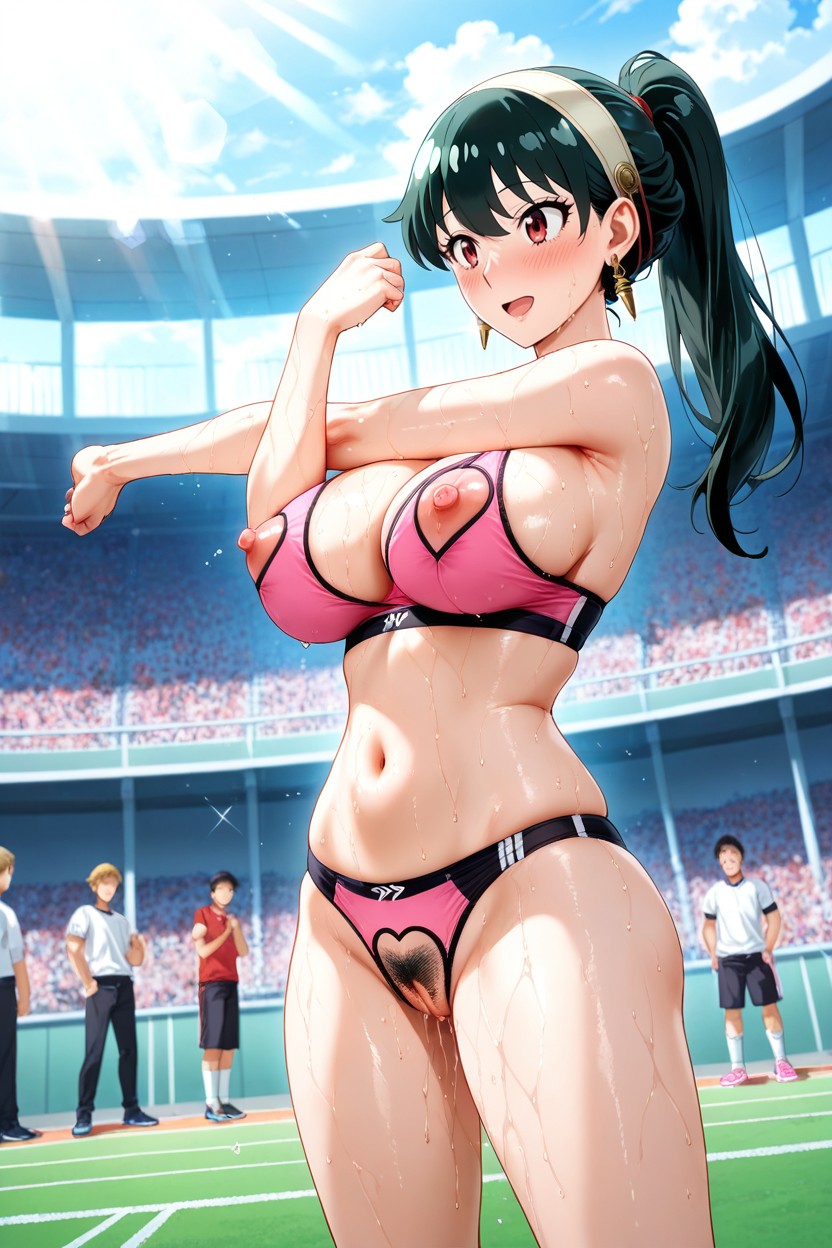 Large Breast, Large Breast, Side View Hentai AI Porn