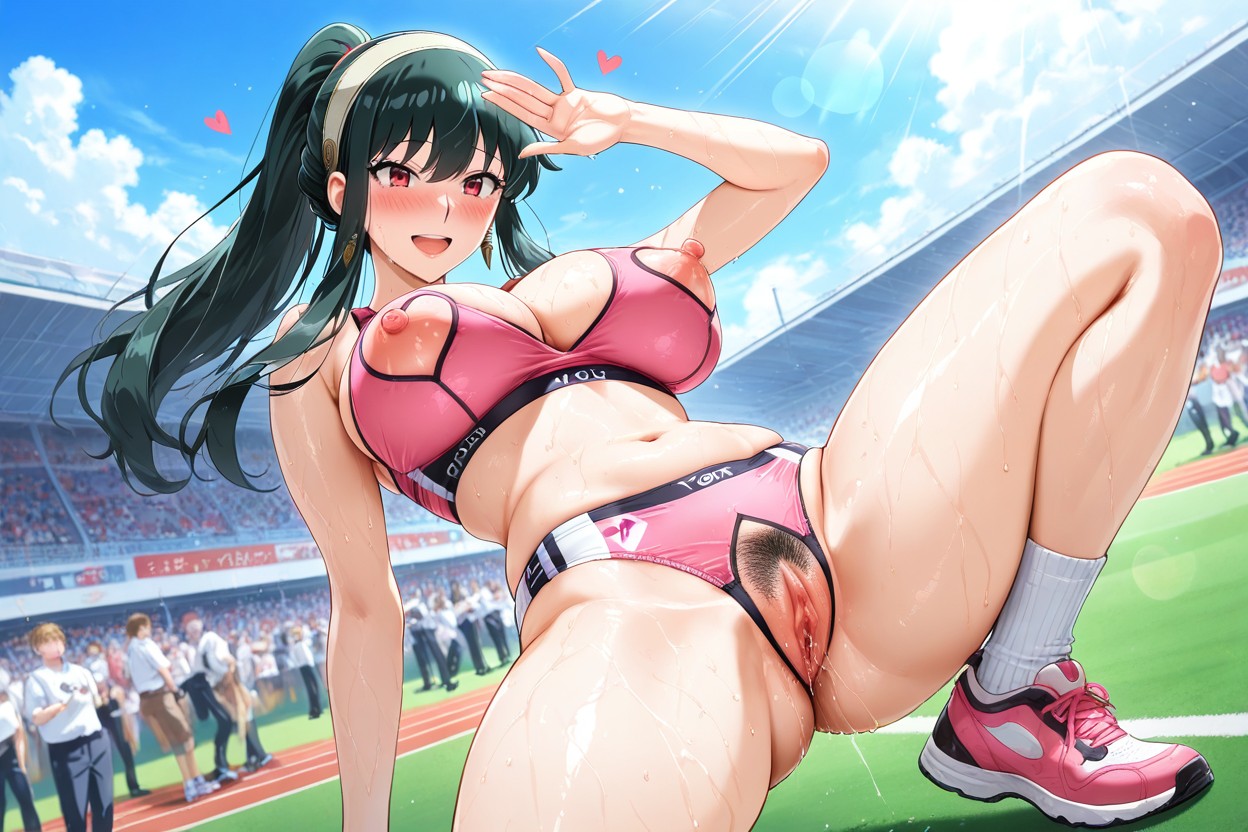 Large Breast, Puffy Areola, Lots Of Males Hentai AI Porn