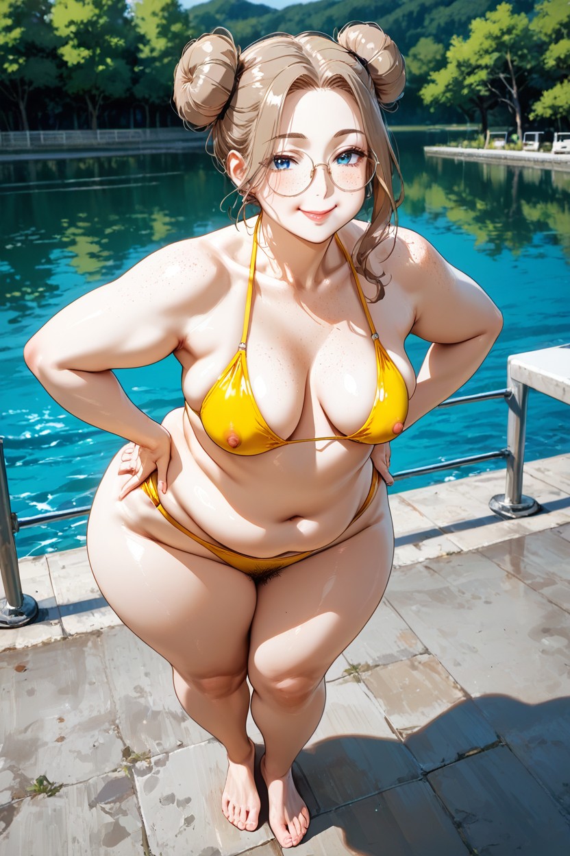 Natural Breasts, Pale Skin, Rosy Face Hentai AI Porn