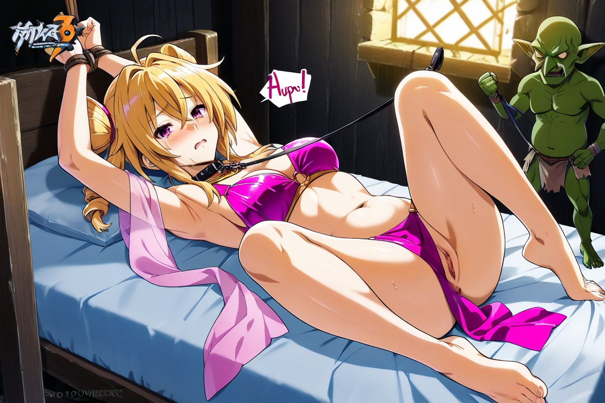 Restrained, Half Size Goblin, Side View Hentai AI Porn