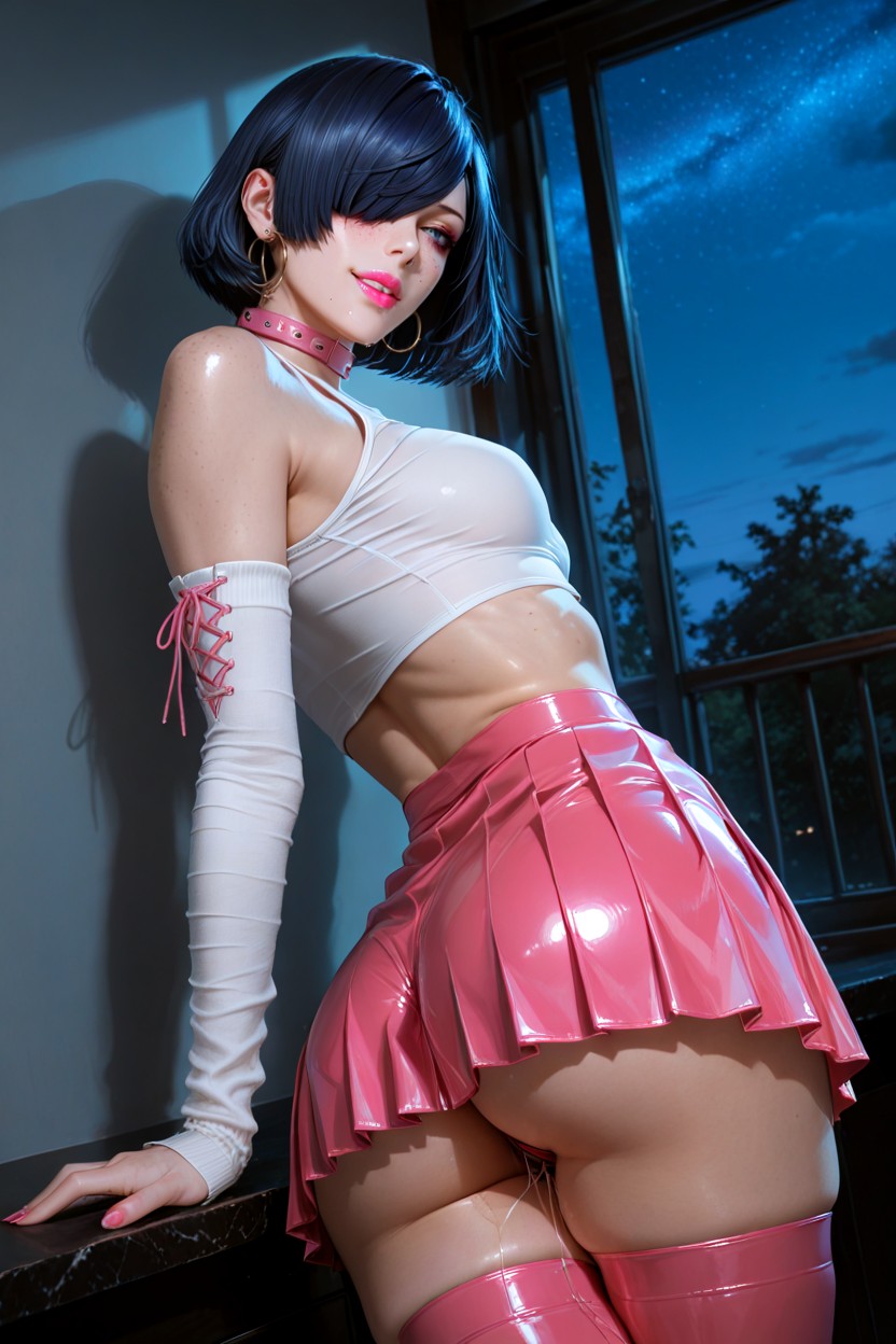 Defined Jaw, Tight Body, Slightly Layered Hentai AI Porn